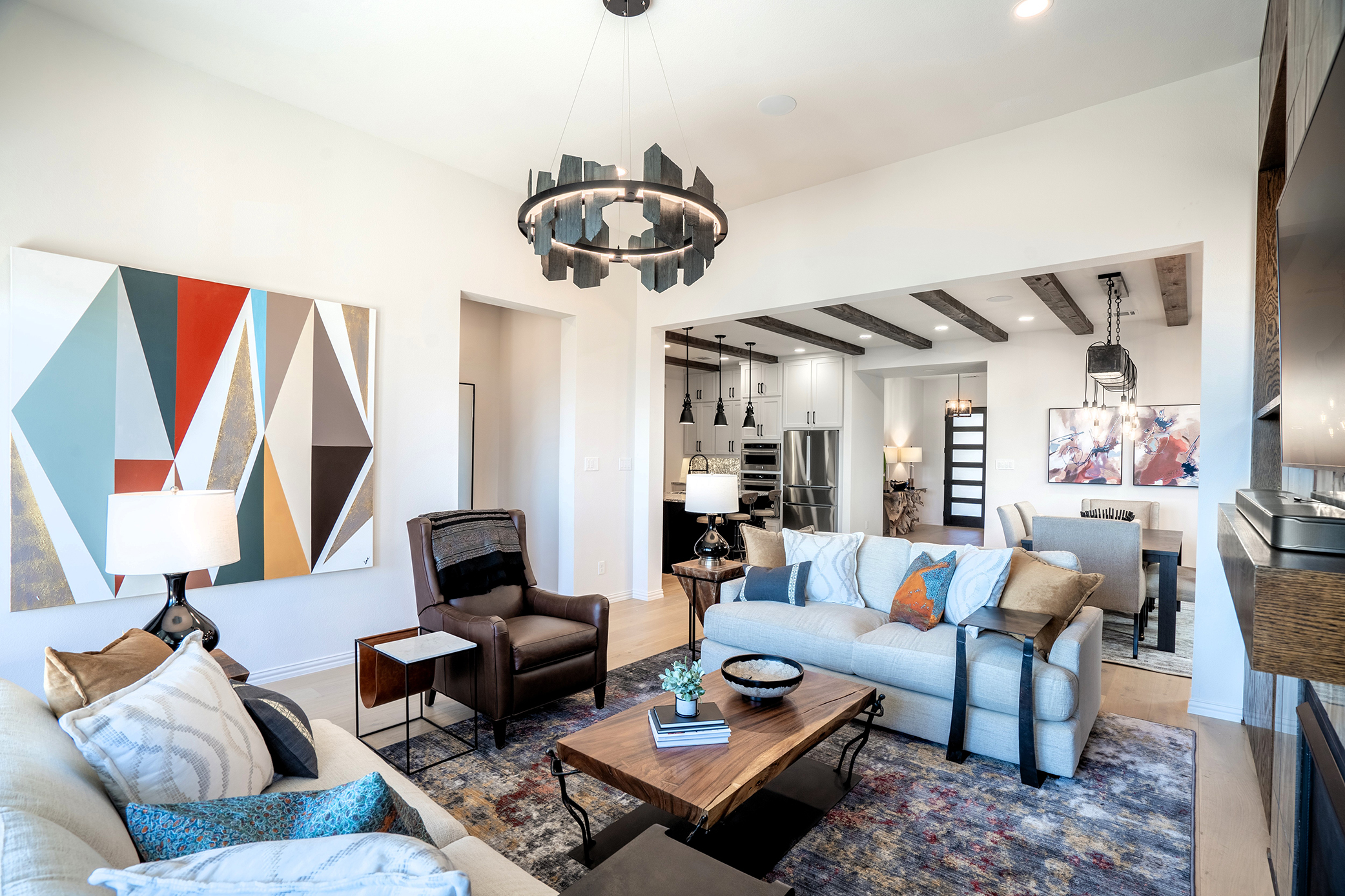 Eclectic interior decorating living and family room expertise and product selection in Tempe.