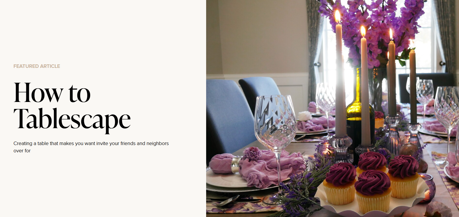 Article published in Mesa City Lifestyle Magazine on How To Tablescape.
