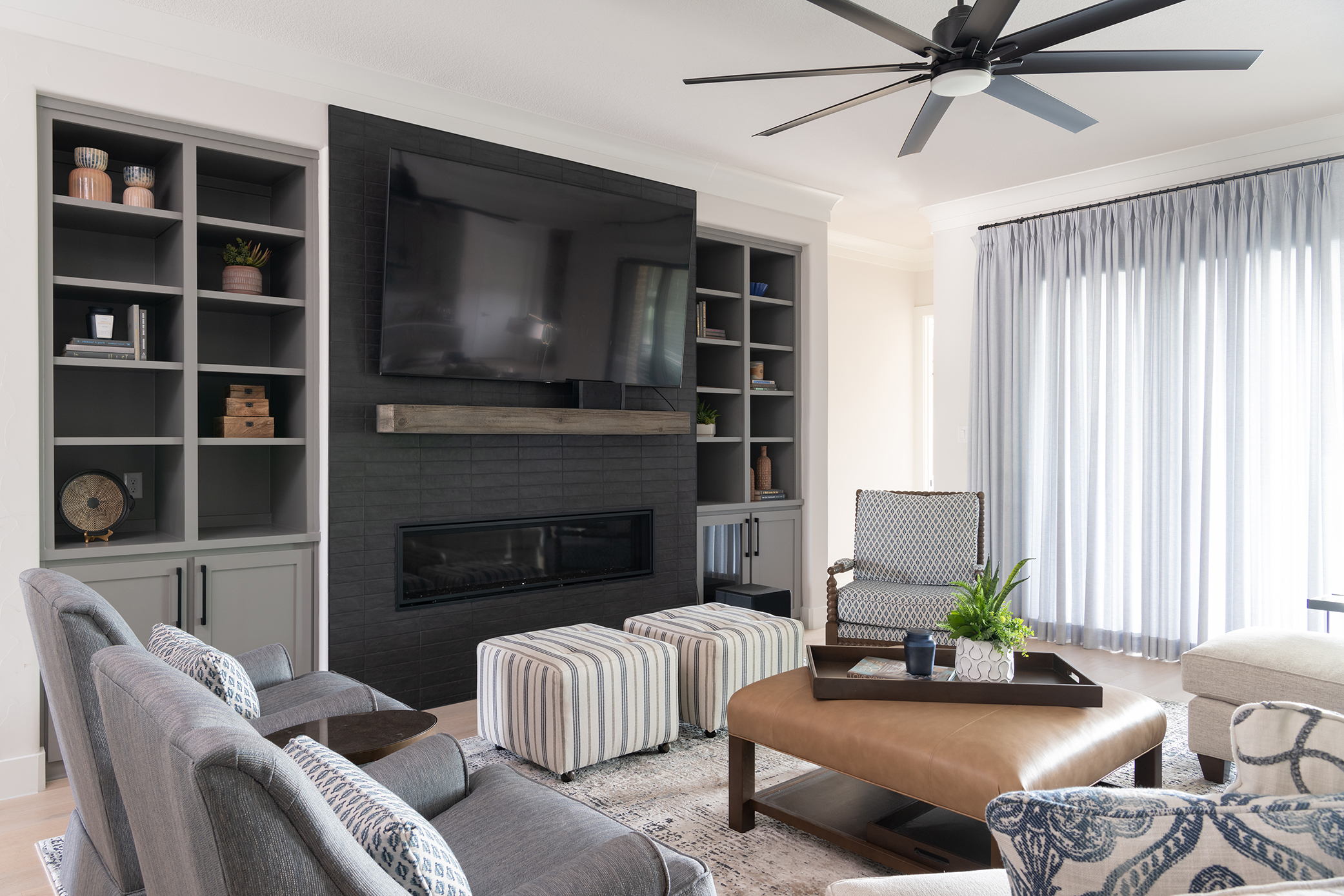 Drapes and window treatment option from client testimonial.