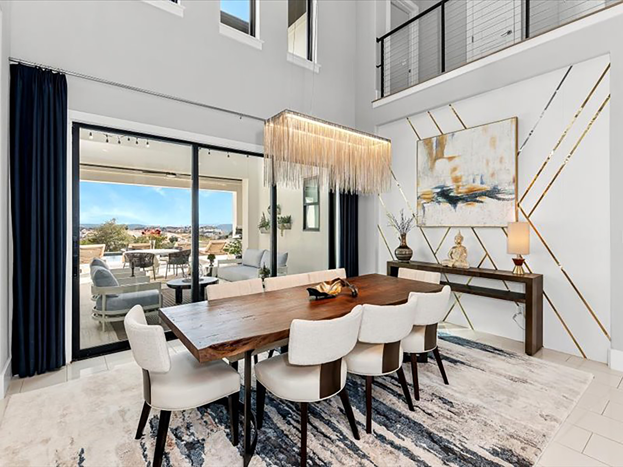 Luxury dining room in modern Phoenix home.