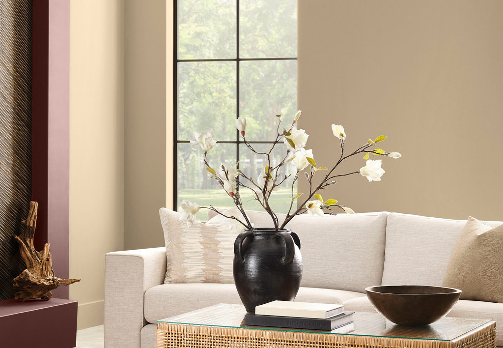 Universal Khaki is a win-win for people picking a new color for their rooms because it’s a warm, adaptable shade that still works alongside cool tones.